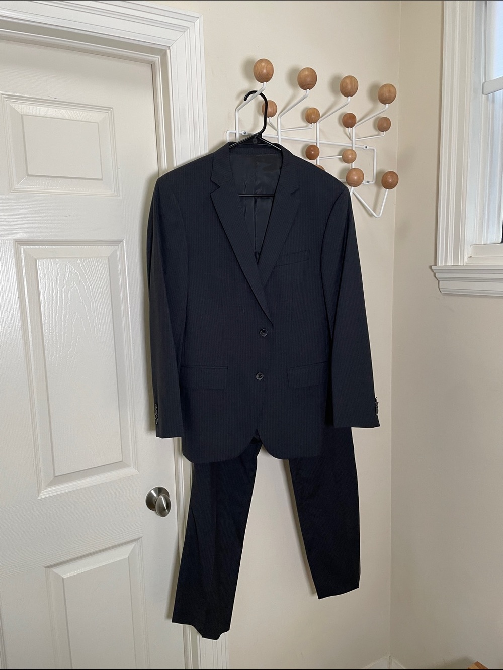 Hugo Boss - Wool Vertical Striped Blazer Set -  Black / Grey 38S
